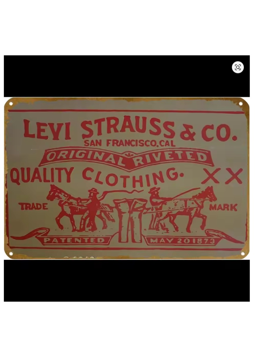 Brass Weight Plate - Levi Strauss Co винтажная металлическая жестяная