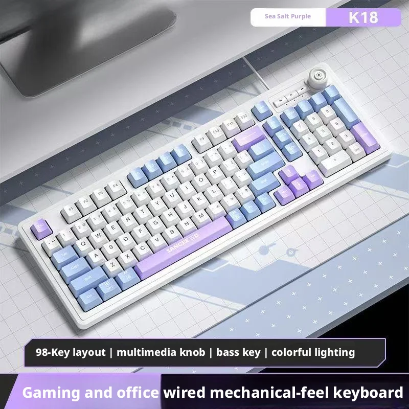 Gaming Keyboard No Noise - Проводная клавиатура на 98 клавиш с