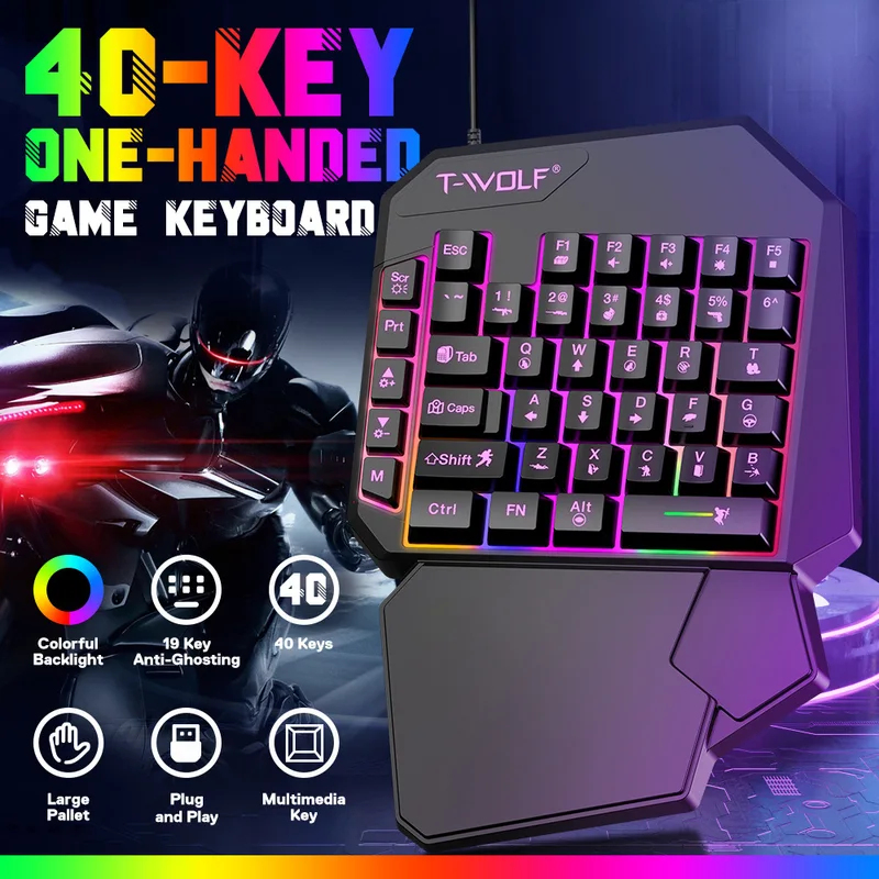 Gaming Keyboard 1 Hand - Набор 5-в-1: мини-игровая клавиатура на 35