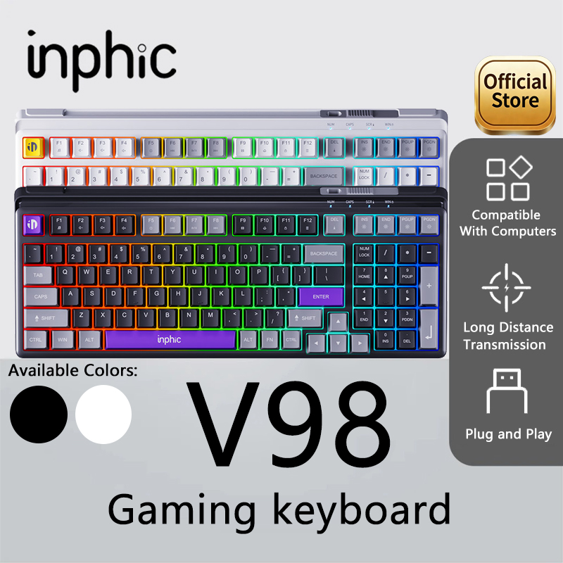 Gaming Keyboard No Noise - Игровая клавиатура INPHIC V98 TYPE-C с