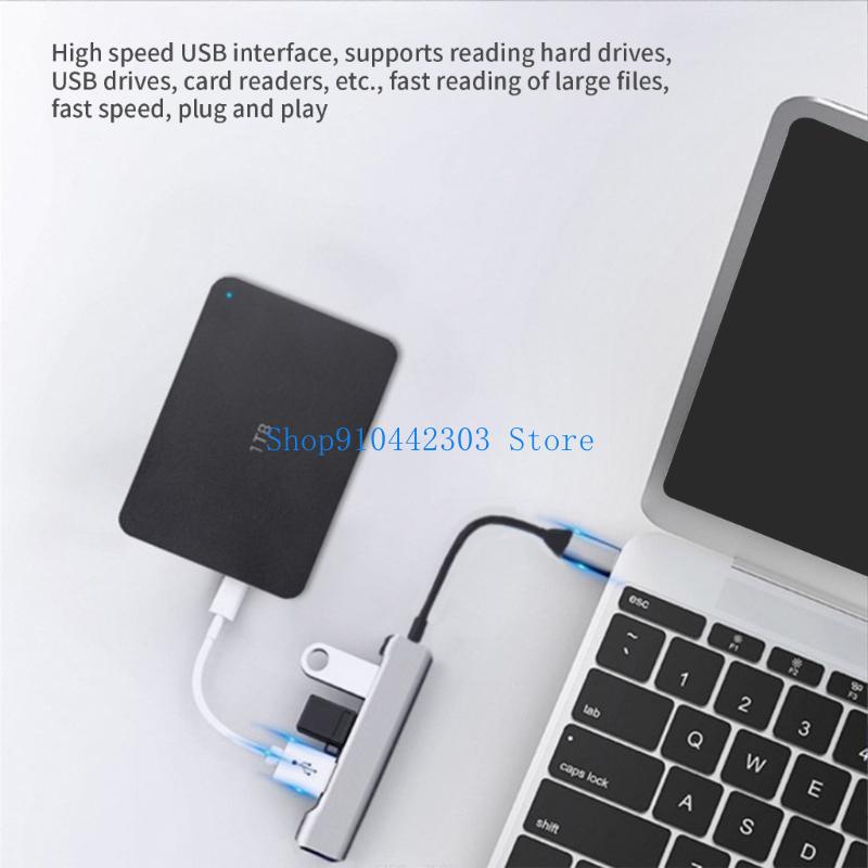Gaming Keyboard Splitter - 652F USB C/USB-концентратор, 4-портовый USB-разветвитель, расширенный