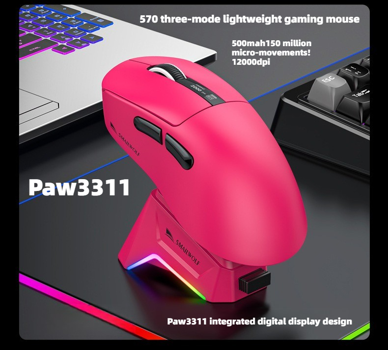 Gaming Keyboard 1 Hand - Беспроводная игровая Bluetooth-мышь RS7, PAW311, 57