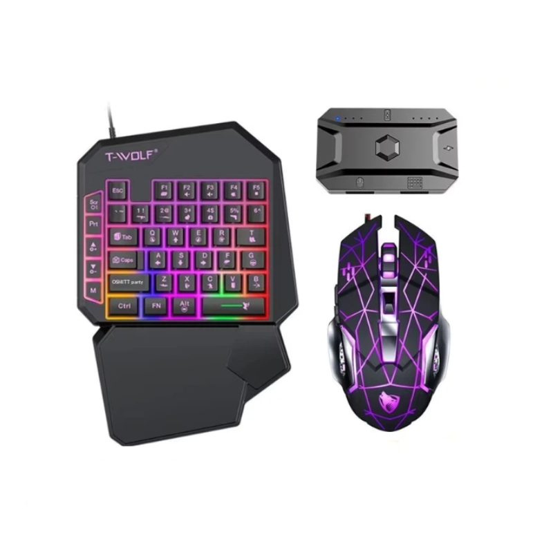 Gaming Keyboard 1 Hand - Игровой набор T-Wolf Tf950 5 в