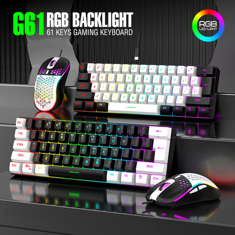 Gaming Keyboard Mouse And Headset Combo - Комплекты клавиатуры и мыши 60% RGB