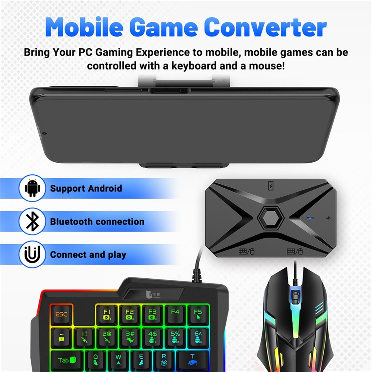 Комплект для мобильных игр ABG – обзор и цена Gaming Keyboard And Mouse Converter For Mobile