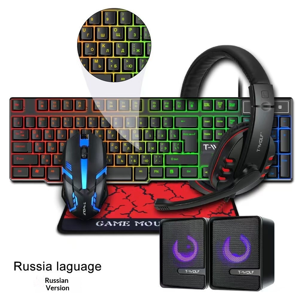 Игровой набор 4-в-1 с RGB-подс – обзор и цена Gaming Keyboard Mouse And Headset Combo