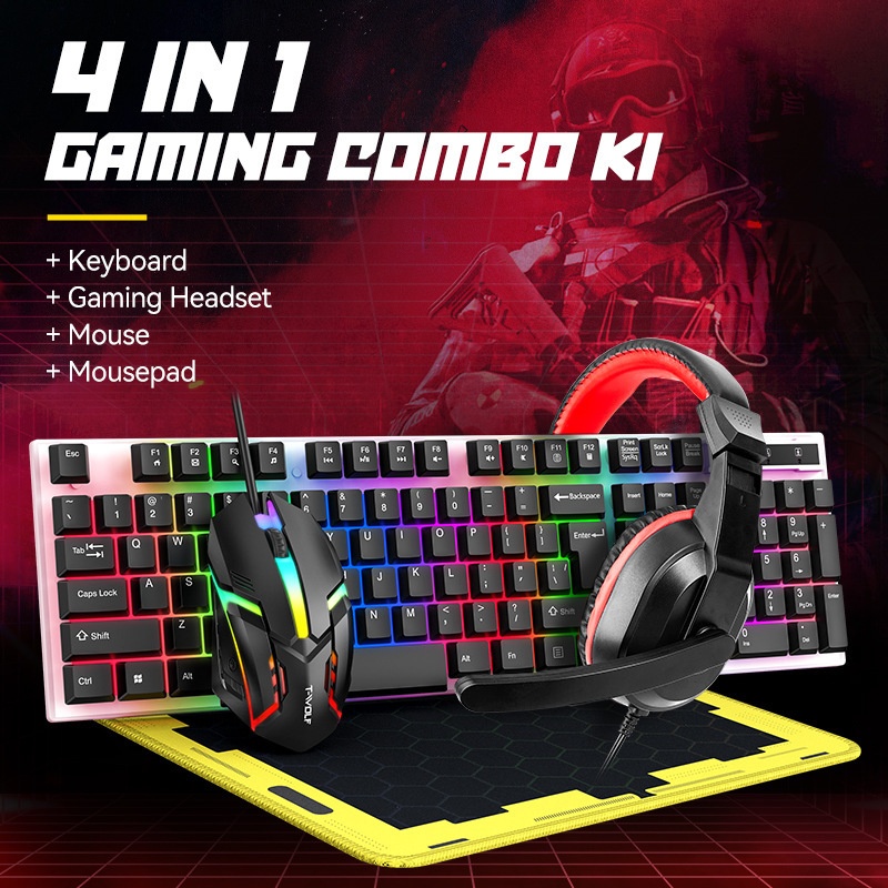 Игровой набор T-Wolf Tf240 4 в – обзор и цена Gaming Keyboard Mouse And Headset Combo