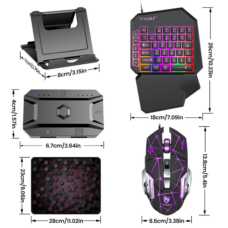 Игровой набор T-Wolf Tf950 5 в – обзор и цена Gaming Keyboard 1 Hand
