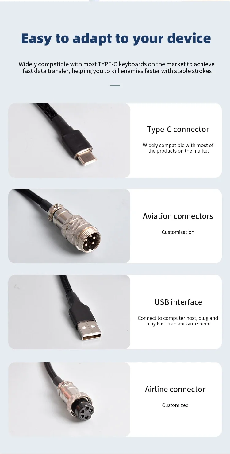 Кабель USB Type-C, спиральный  – обзор и цена Gaming Keyboard Extension
