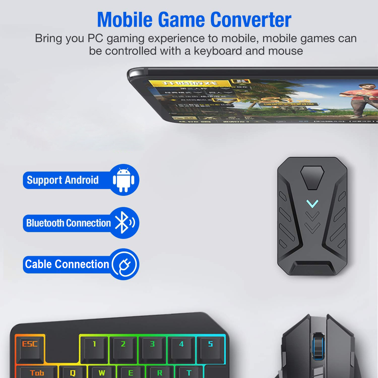 Конвертер мобильных игр, компл – обзор и цена Gaming Keyboard And Mouse Converter For Mobile