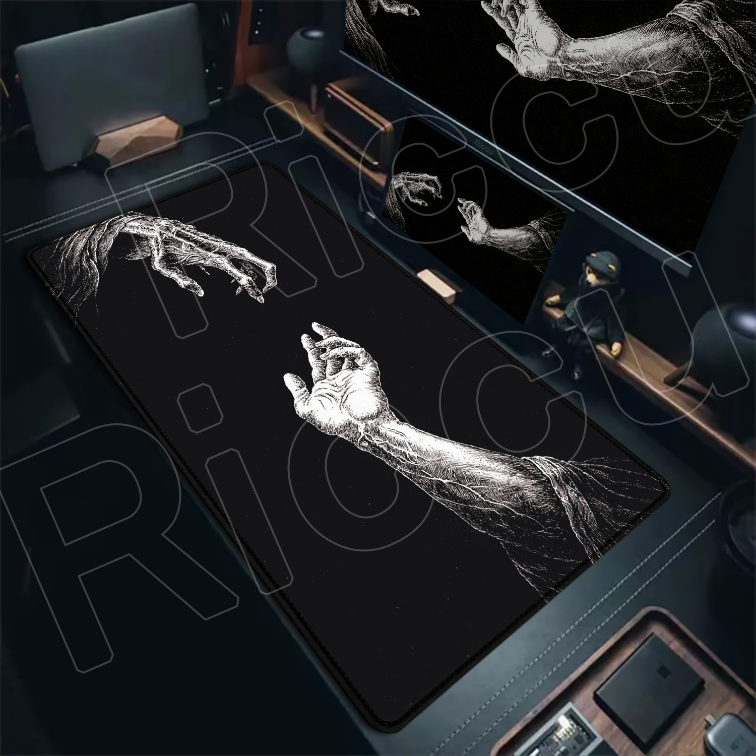 Большой черно-белый коврик для – обзор и цена Gaming Keyboard Hand