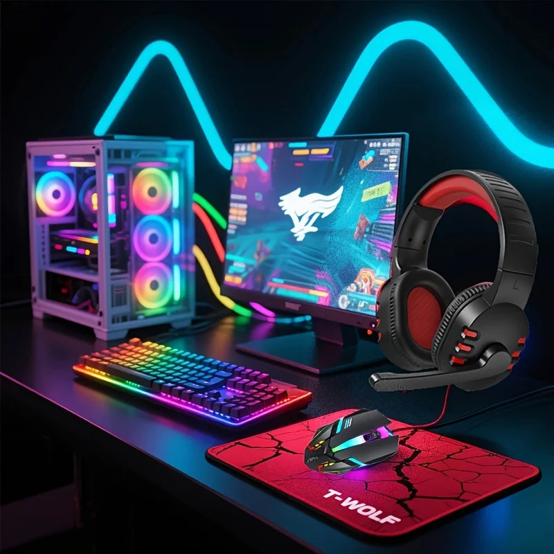 Игровой комплект 4-в-1: провод – обзор и цена Gaming Keyboard Mouse And Headset Combo