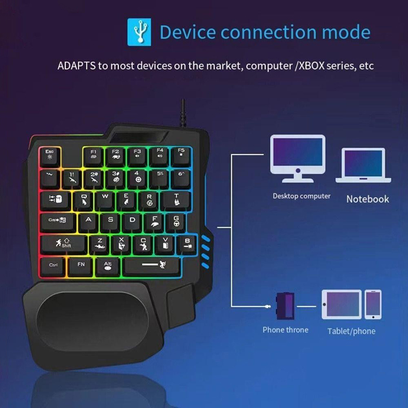Игровая RGB-клавиатура, мини-к – обзор и цена Gaming Keyboard 1 Hand